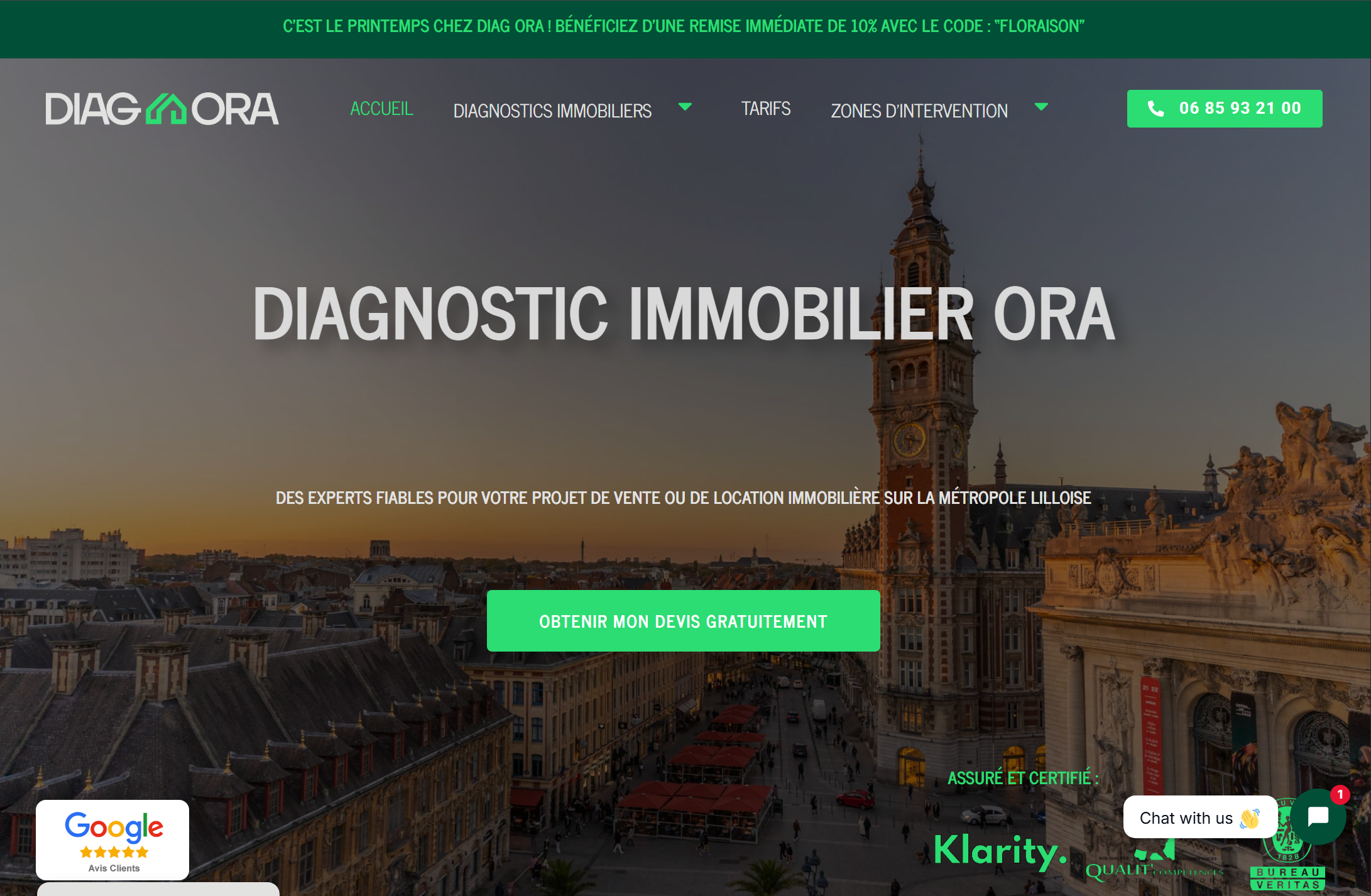 Aperçu du site Diag Ora